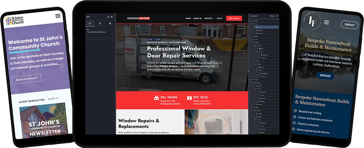 web design tablet phones